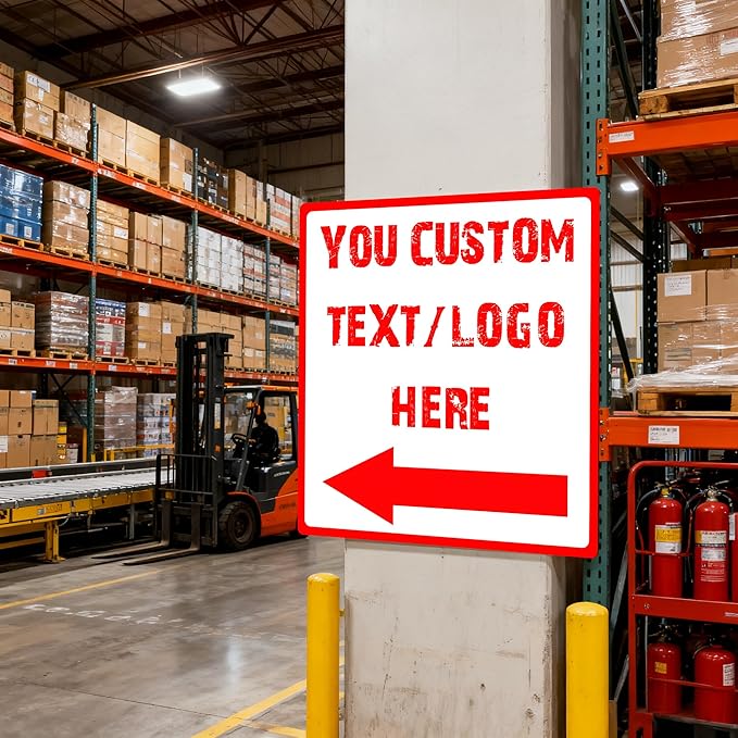Custom Square Up Arrow Metal Signs - 28 * 28 inches - Rust-resistant metal, Optional reflective， for staircases、equipment signs、storehouse