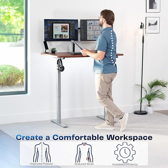 VIVO Electric 48 x 30 in Standing Desk (Gray, 48x30in)