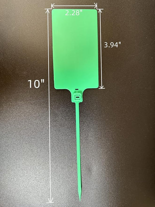 Blank Waterproof Plastic Tags Marker Ties Large Labeling Tags 2.28"×3.94" Green 100 pcs per Bag