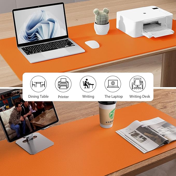 Aothia PU Leather Desk Pad — 23.6" × 13.7", Non-Slip
