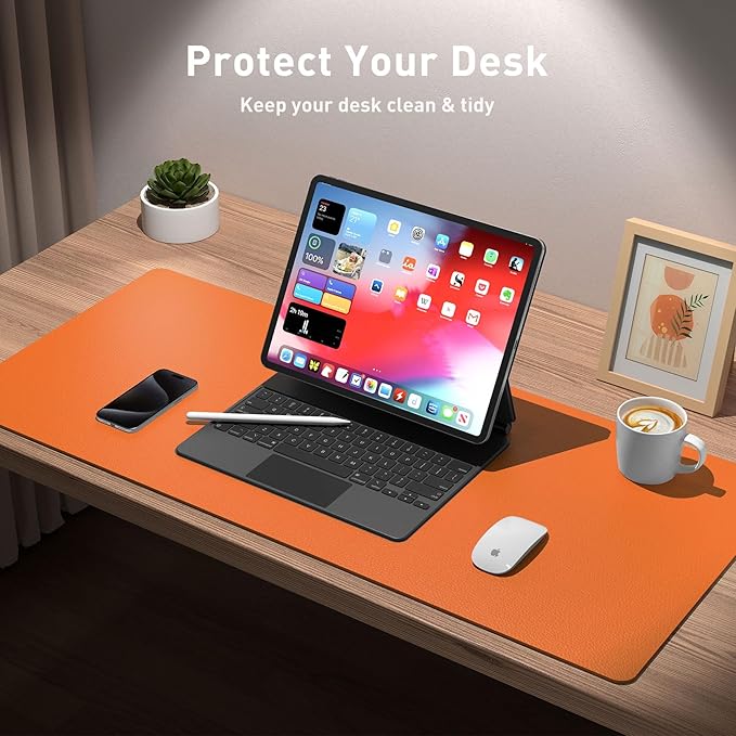 Aothia PU Leather Desk Pad — 23.6" × 13.7", Non-Slip