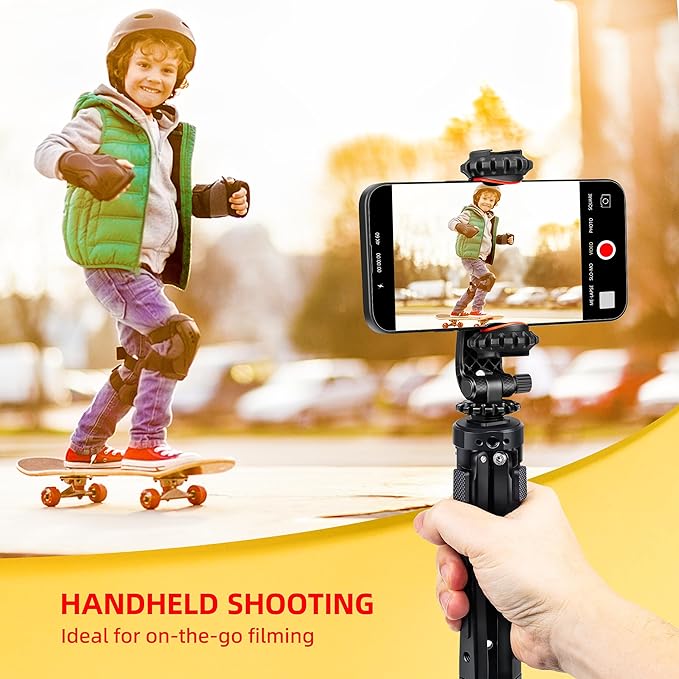Zeadio Heavy Duty Mini Metal Tripod Stand - Universal Small Table Tripod for Camera, Gimbal, Action Cam, Camcorder, Microphone, LED Light, etc(40kg/88lb Load)