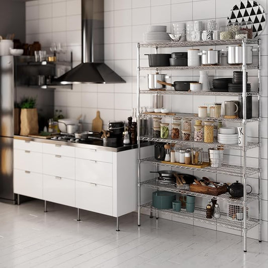 Regal Altair 14" Deep x 48" Wide x 74" Height Wire Shelving Kit | 8-Tier | NSF Commercial Storage Rack Unit