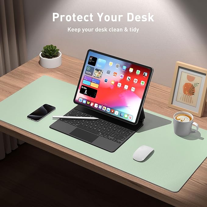 Aothia Large PU Leather Desk Pad — 23.6" × 13.7" Mouse & Writing Mat