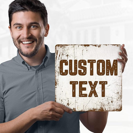 Custom Sign, Custom Street Sign, 11 Font Colors, 13 Font Styles, 4 Hole Options, 22 Sizes, 12x12 Inches, Rust Free DiBound, Fade Resistant, Made in USA by My Sign Center (Rustic)
