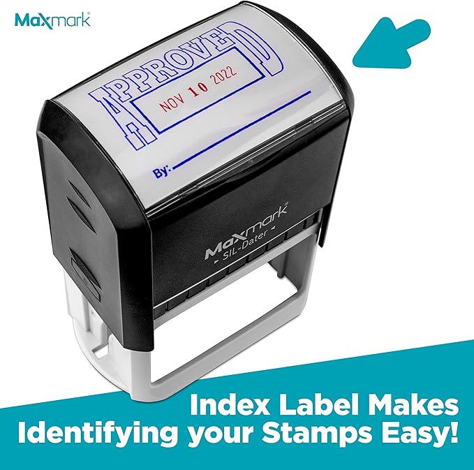 MaxMark Large Self-Inking Rubber Date Office Stamp with Mailed Phrase & Date - Red Ink, 12-Year Band - Style 5