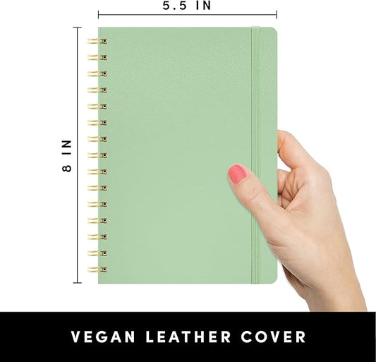 PAPERAGE Lined Spiral Journal Notebook — Sage