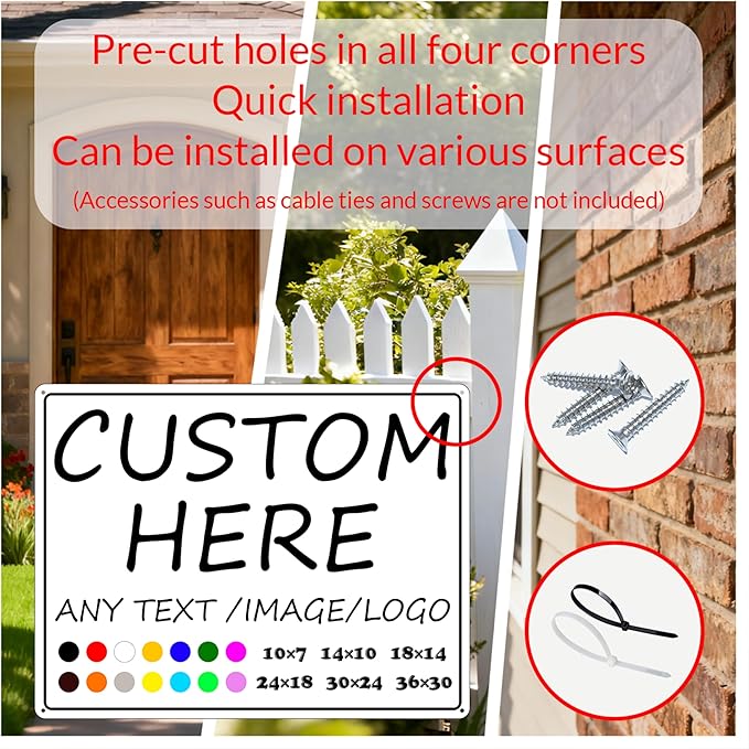 Custom Signs,Personalized Metal Signs-10×7inches-indoor/outdoor Weatherproof and rustproof for home,yard,business,school