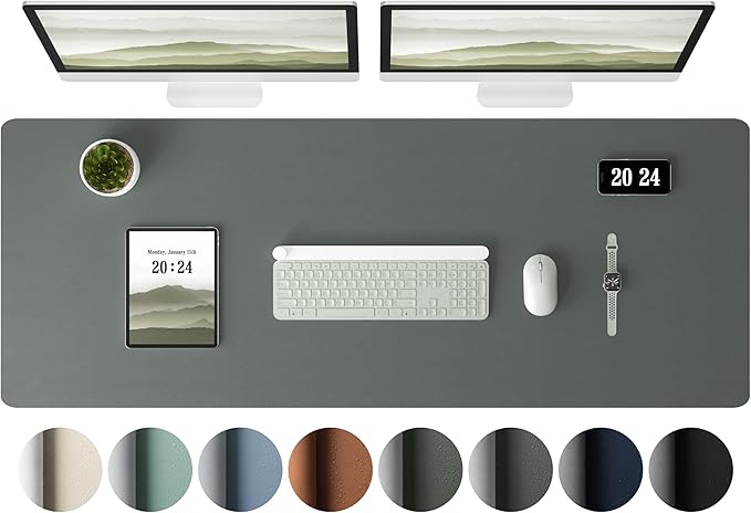 Aothia Leather Desk Pad Protector — Green (Large)