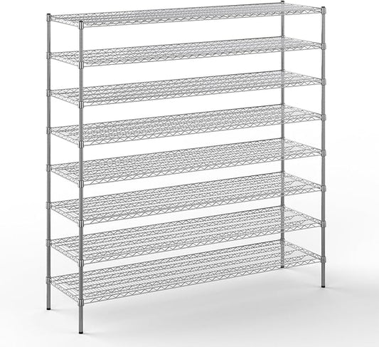Regal Altair 21" Deep x 72" Wide x 74" Height Wire Shelving Kit | 8-Tier | NSF Commercial Storage Rack Unit