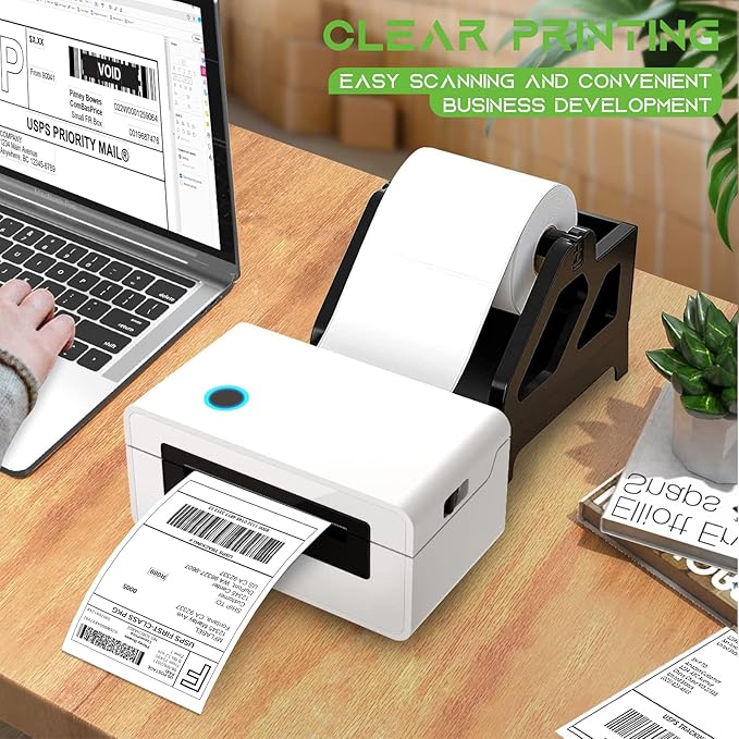 MFLABEL 4x6 Direct Thermal Shipping Labels - 8 Rolls of 450 Labels/Roll, Compatible with Zebra2844/ZP450/ZP500/ZP505, USPS/FedEx/UPS/Amazon Shipping, Smudge-Resistant & Permanent Adhesive