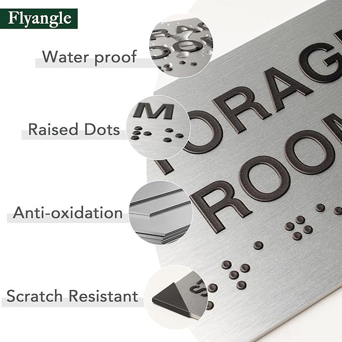 Mothers's Room Signs for Business and Office Sign, ADA Signs with Raised Text & Grade 2 Braille, Easy Installation with Adhesive Pad – Brushed Aluminum/Silver