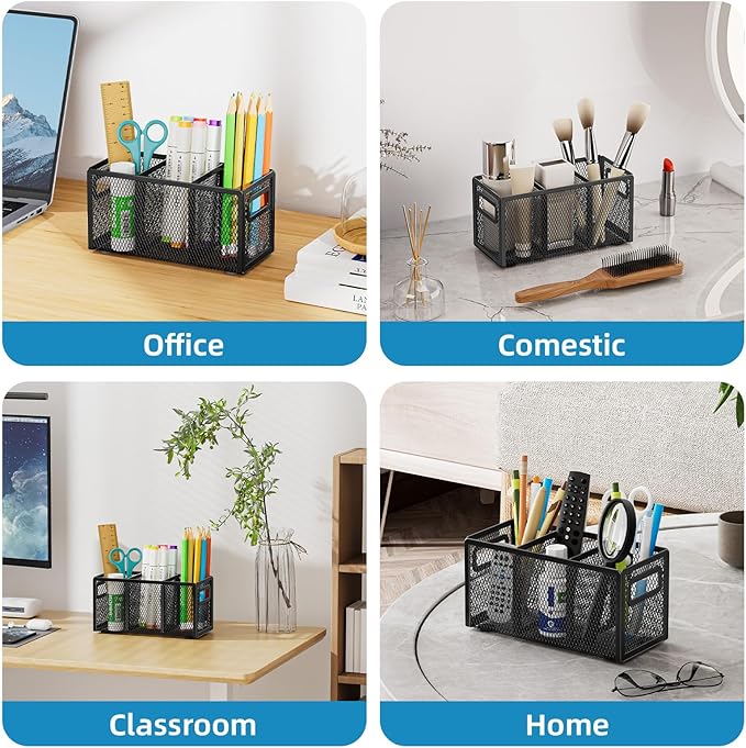 Marbrasse Mesh Pen Holder for Desk — Black