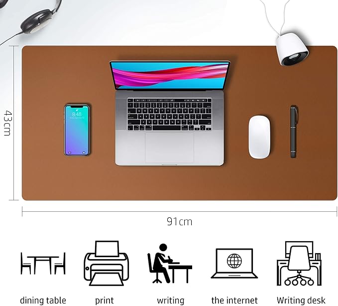 Aothia Leather Desk Pad Protector — Brown