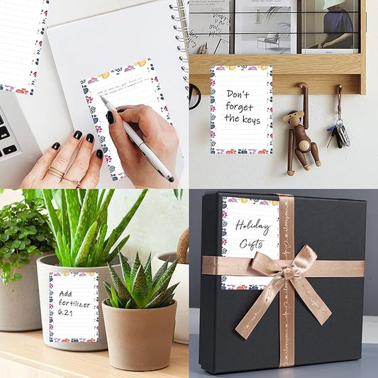 SXboxing Sticky Notes 4X6 Inches, 2 Pack Large Cute Self-Stick Pads, Bright Funny Memo Pads Easy to Stick for Home, Office Cute Dog Paws