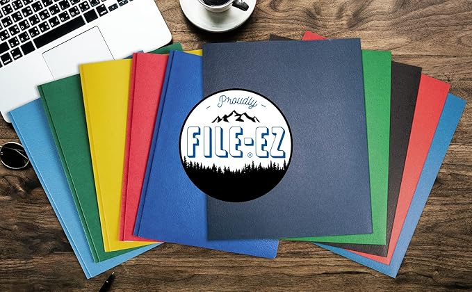 FILE-EZ Two-Pocket Folders, Green, 25-Pack, Textured Paper, Letter Size (EZ-32560)