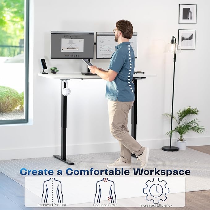 VIVO Electric 60 x 24 in Standing Desk (White, 60x24in)