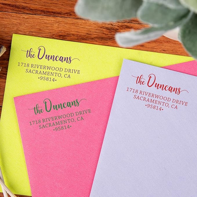 The Duncans Personalized Self-Inking Address Stamp | Envelope Return Address Stamp for Couples and Families | Custom Rubber Address Stamp (2, Xtra Large)