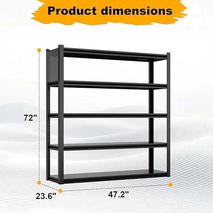 PLMFJQK 3 Sets Storage Shelves with Pegboard,72“*48" Wide 24”Heavy Duty Garage Shelving Units and Storage,Metal Shelving Adjustable Shelves,Garage Storage Rack,Industrial Utility Organization