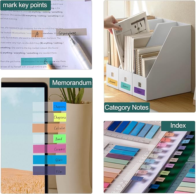 Golcellia Sticky Tabs / Index Tabs — 70 Colors, 1,400 Pieces