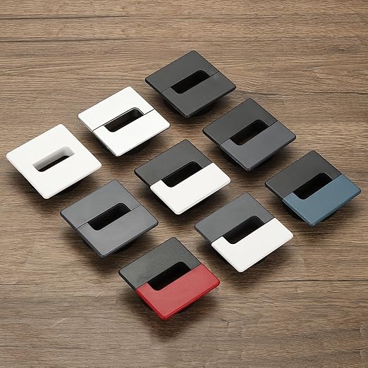 PATIKIL 2.8inch Desk Grommet, 6Pcs Cable Grommet Wire Management Cable Hole Cover Cord Organizer for Office Home Table Countertop, Black Red