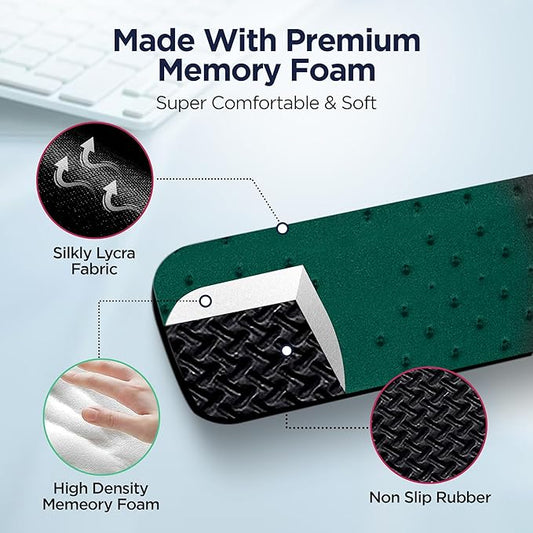 EdgeRest PostureUp L-Shaped Desk Long Wrist Rest Elbow, Forearm & Wrist Comfort Support for Table or Desk Edge, Non-Slip, Memory Foam Padding, Ergonomic Design for Work, Universal Fit, Forest Green