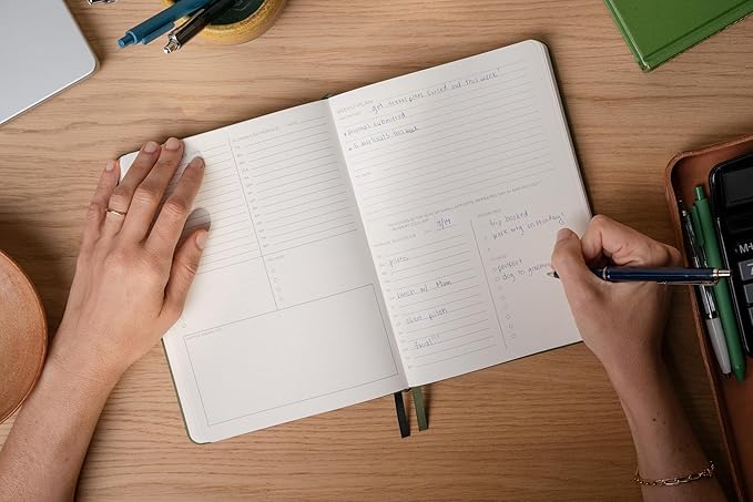 Anecdote 2026 Planner: 52 Week Daily Planner, Yearly, Monthly & Weekly Workflow for Planning Your Success – Vegan Leather Hardcover, Start Anytime & Achieve your Goals - Black
