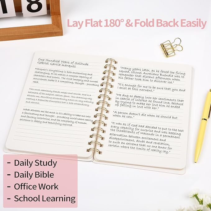 Spiral Notebook-5.75" x 8.125" College Ruled Journal with Inner Pockets and 160 Pages,PU Leather Cover Business Journal, Twin-Wire Binding Notebook Perfect for Office & Home School Supplies 3 pack Brown/Khaki/Violet