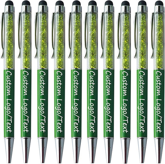 Yucold Customized Pens with Name/Logo - Touch Screen Stylus Ballpoint Pen, Perfect for Weddings, Business & Personalized Gifts (Military Green,300)