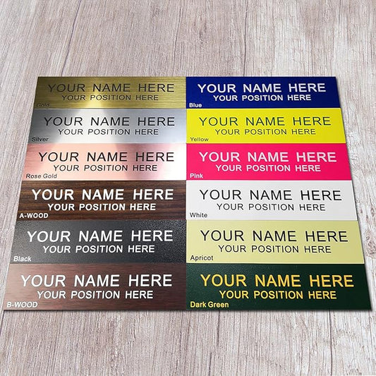 Personalized Office Name Plate 2"x 8" Customize Wall Door Sign NamePlate Adhesive Back
