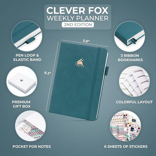 Clever Fox Planner 2nd Edition (Teal, A5)