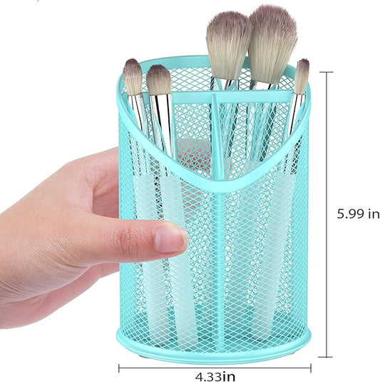 Delifox Mesh Round Pen & Pencil Holder — 2 Pack, Blue
