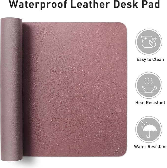 Aothia PU Leather Desk Pad Protector — 23.6" × 13.7", Office Size
