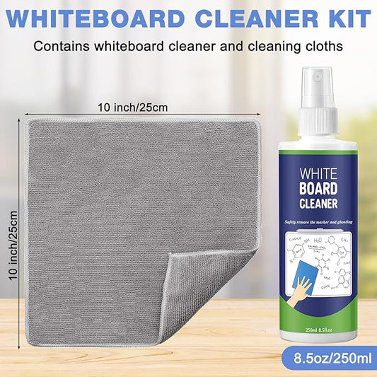 Dansib 6 Pack Whiteboard Cleaner Spray 8.5oz Dry Erase Board Cleaner with 4 Cloths Non Toxic Dry Erase Cleaner Removes Stubborn Marks from Whiteboards