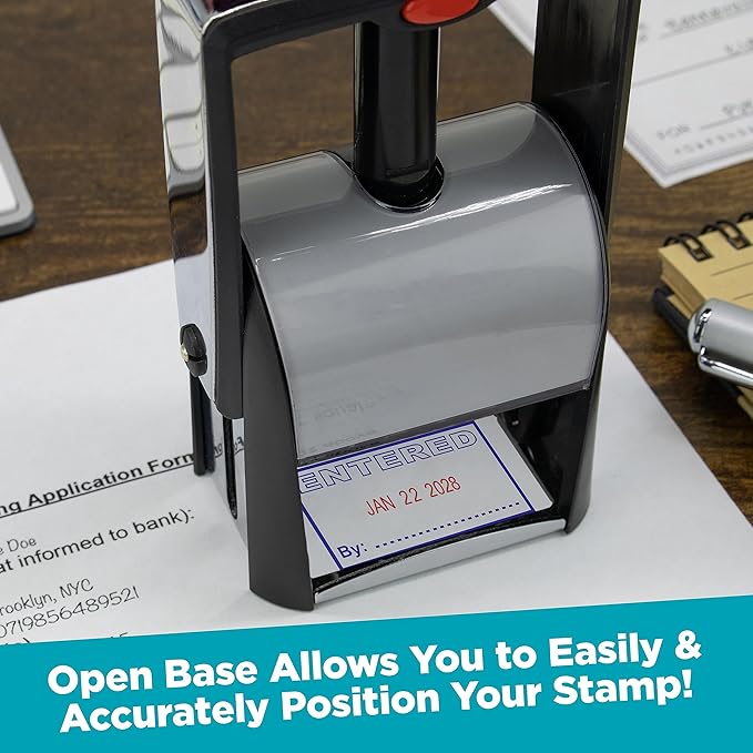 MaxMark Heavy Duty Self Inking Date Stamp with Phrase E-Mailed - Black Ink
