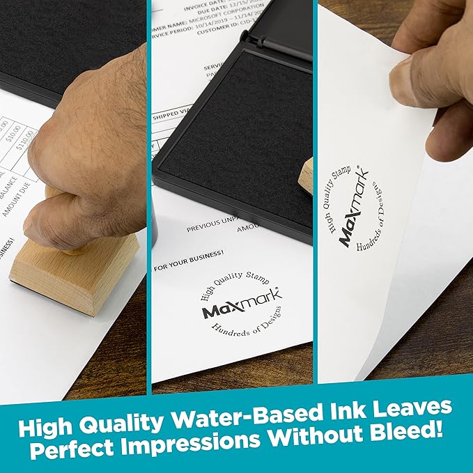 MaxMark Premium Refill Ink with Control Tip Bottle for Self-Inking Stamps, Crimson Red Color - 4 oz.