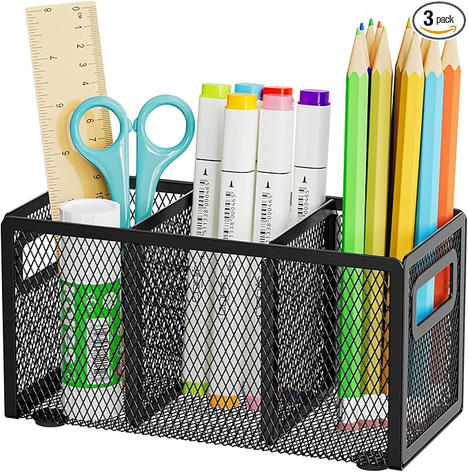 Marbrasse Mesh Pen Holder for Desk — Black