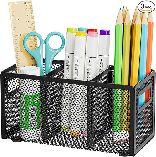 Marbrasse Mesh Pen Holder for Desk — Black