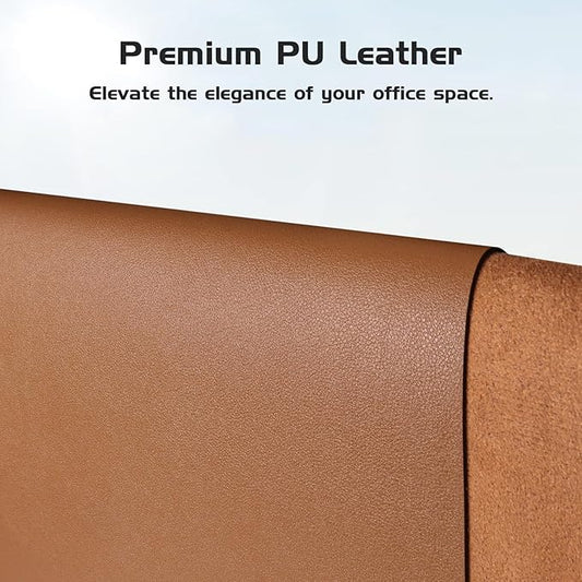 Aothia Leather Desk Pad Protector, Office Desk Mat, Large Mouse Pad, Laptop Desk Pad, Non-Slip PU Leather Desk Blotter, Waterproof Desk Writing Pad for Office and Home (Brown, 55" x 24")