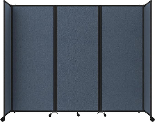 Versare Room Divider 360 Portable Wall Partition | Folding Panels | Large Freestanding Divider | Locking Wheels | Temporary Room Separator