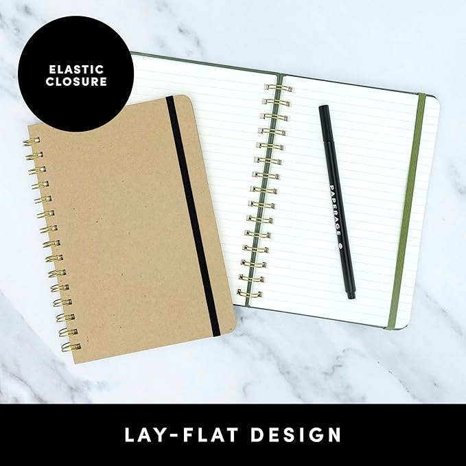 PAPERAGE Lined Spiral Journal Notebook