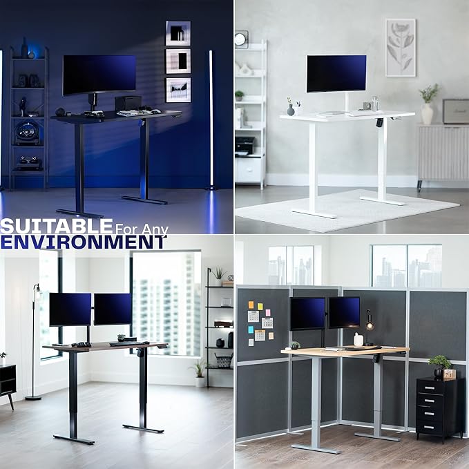 VIVO Electric 71 x 36 in Standing Desk, Memory Height Adjustment, 1B Series, Holds 220 lbs, Black Top Black Frame, DESK-KIT-1B7B-36