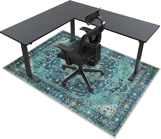 Anidaroel 46"x72" Chair Mat for Hardwood Floor/Tile Floor, Desk Chair Mat for Hard Floors, Under Desk Rug Protector for Rolling Chair, Computer Gaming Chair Mat, Low Pile Carpet Floor Mat