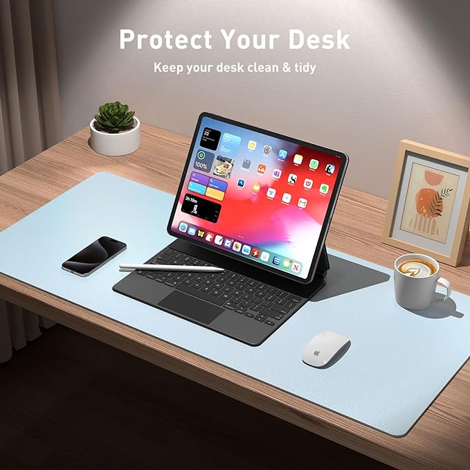 Aothia 48" × 17" PU Leather Desk Pad — Extra-Large, Non-Slip