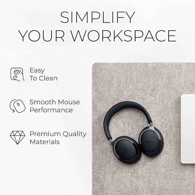 Nordik Large Felt Desk Mat — 35 × 17 in, Stone Oat Beige