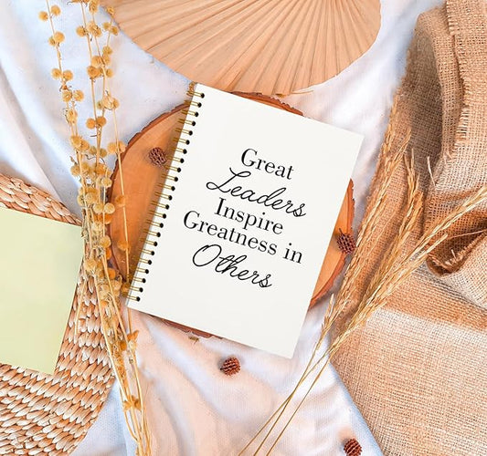 OXW Thank You Gifts for Leader, Meeting Notebook for Work, Appreciation Gift for Boss Manager Mentor, Office Supplies Leadership Gifts, White College Ruled Hardcover Spiral Notebook 5.5 x 8.3