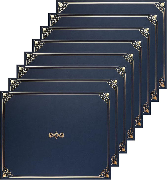 Certificate Holders, 25-Pack Certificate Covers for Letter Size 8.5 x 11 Inch Paper, Certificate Folders, Navy, 9 x 11.5 Inches