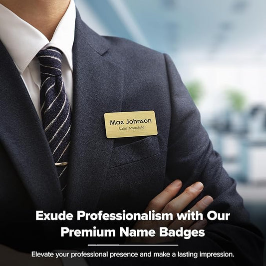 Custom Engraved Name Tags, Magnetic Tags, Personalized Name Tags, 1.5 x 3 Inches, Durable Engravable Impact Acrylic Material, Made in the USA by My Sign Center (Classic Rectangle)