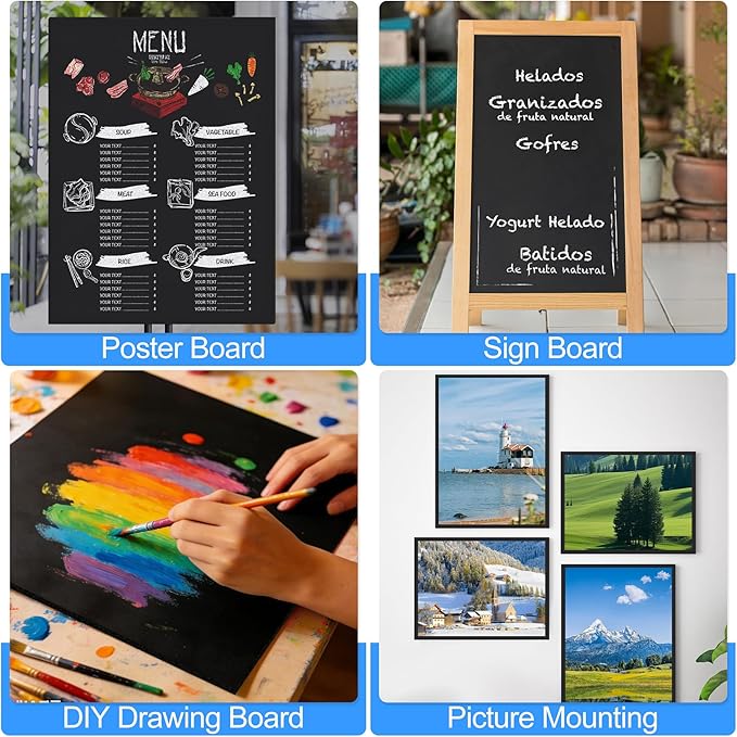 ToLanbbt 12 Pack Black Foam Board, 20 x 30 x 3/16" Thick Foam Core Acid Free Poster Foamboard for Art Craft Projects, Painting, Displaying, Signage, Wedding, School