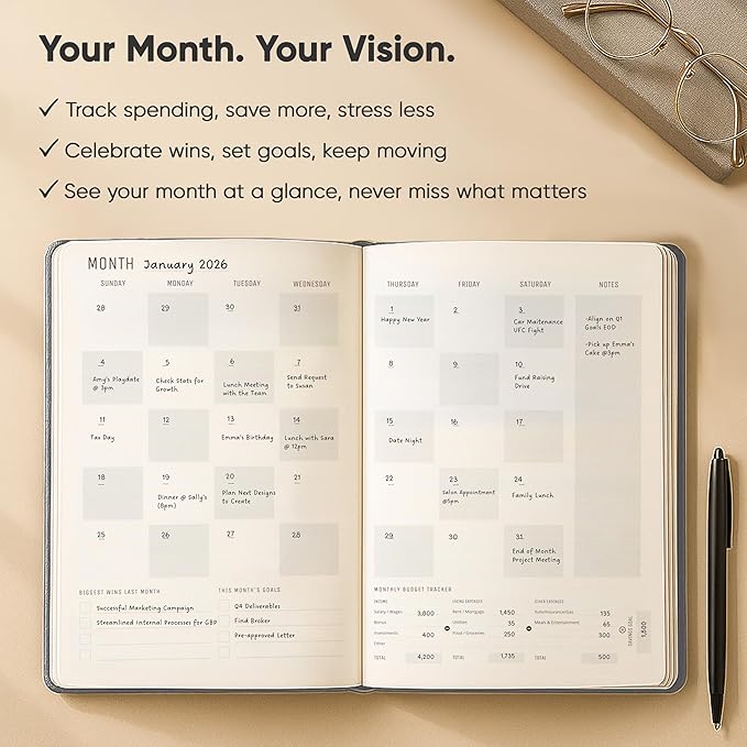 Daily Planner 2026 (5" x 8") - The Ultimate Daily Workflow Planner with Hourly Schedule & Task List to Achieve Your Goals by PRODUCTIVITY STORE (A5, Grey)
